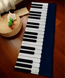 原创黑白猫钢琴键文艺术客厅地垫彩色三角几何地毯进门厅入户脚垫