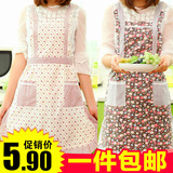 8735围裙韩版时尚可爱工作服厨师无袖防油污防水家居成人厨房罩衣