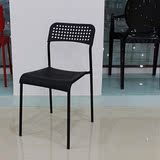 欧式现代简约时尚 塑料镂空椅 休闲办公椅 接待洽谈椅 餐椅白色
