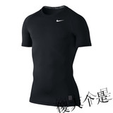 国际代购 耐克 Nike Pro 男紧身衣短袖运动T恤第二代 健身衣黑色