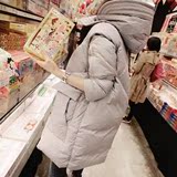 韩版学生棉服女冬装中长款长袖轻薄纯色修身加厚外套韩国棉衣显瘦