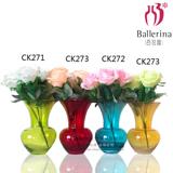 欧式彩色水晶玻璃花瓶摆件水培花器餐桌透明小花瓶客厅家居装饰品