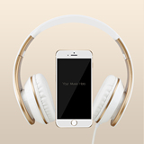 苹果6S PLUS 5s手机耳机头戴式HIFI重低音线控潮流单孔笔记本耳麦