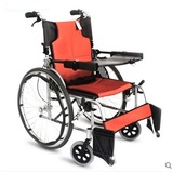 康扬进口轮椅老人轻便折叠铝合金多功能自带餐桌板KM-3530