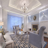 时尚地中海蓝色地毯欧式客厅茶几沙发地毯 卧室床尾现代宜家地毯