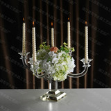 新古典欧式美式样板间家具摆设餐桌摆件浪漫烛光晚餐客厅水晶烛台