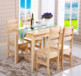 特价 全实木餐桌 松木餐桌椅 长方形餐台 田园饭桌 四六椅小户型