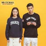 Mr Cyc Mall2016年春季新款男士韩版情侣卫衣学院风潮流男女卫衣