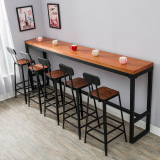 铁艺实木酒吧快餐店咖啡厅桌椅组合 美式复古休闲户外高脚吧台桌