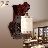 新中式陶瓷壁灯仿古卧室过道灯玄关灯古典木艺客厅茶楼灯墙壁灯