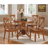 乡村田园风格客厅家用实木餐桌椅组合复古中式餐桌实木休闲椅家具