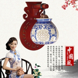 中国风中式清明古典led青花瓷陶瓷壁灯卧室书房客厅壁灯