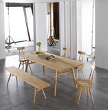 北欧实木餐桌 长桌饭桌桌子水曲柳 简约原木原创设计师样板房家具