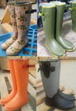 出口日本原单 男女通用柔软插秧靴雨靴 可折叠 吸汗里 带伞片 赞
