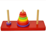木制益智彩色汉诺塔通关儿童游戏桌面玩具3岁以上儿童节礼物