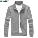 Afs Jeep/战地吉普春秋男卫衣运动服男装立领开衫大码休闲外套