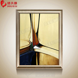纯手绘抽象油画欧式现代简约客厅玄关装饰画单幅竖版卧室过道有框