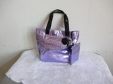 Anna sui安娜苏香水专柜亮紫色手提包/单肩包/带化妆包 带挂件
