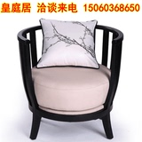 新中式客厅椅实木单人沙发椅鸟笼椅组合舒适软垫椅房间酒店KTV椅