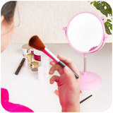 日本购居家家 台式旋转化妆镜梳妆台圆形小镜子 创意简约双面美容