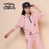 青少年2016春秋装初中女学生韩版休闲运动套装少女连帽卫衣两件套