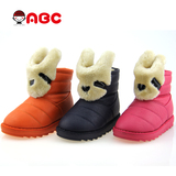 ABC童鞋女靴子正品冬款小童防滑靴子保暖儿童女童时尚透气靴子