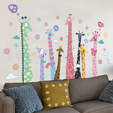 个性创意客厅卧室沙发墙贴纸装饰品贴画动物园卡通可爱花样长颈鹿
