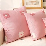 粉色蓝色绣花田园儿童可爱韩式沙发床头靠垫套抱枕靠背垫靠包无芯