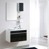 现代风格简约黑白PVC浴室柜、墙挂式浴室柜组合 洗面台