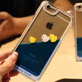 大黄鸭小黄鸭 苹果iphone6 Plus手机壳5s保护套4.7液体壳流动鸭子
