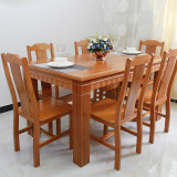 餐桌椅组合楠竹可折叠伸缩2015实木现代简约6人4人西餐桌长方形