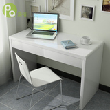 现代简约烤漆电脑桌办公桌子 宜家简易白色书桌1.2米家用台式电脑