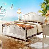 韩式床高箱储物田园实木床公主床白色双人床1.8欧式2.0米婚床特价