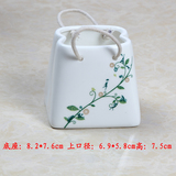提袋式多肉吊兰花盆创意简约白色陶瓷吊盆植物宜家挂盆植物挂盆