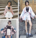 夏季女装日系原宿和风复古宽松显瘦雪纺长袖开衫防晒衣和服薄外套