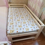 定制实木拼接床加宽床儿童床带护栏宝宝床简约松木边床单人床包邮