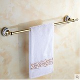 欧式仿古青花瓷金色单杆毛巾杆 不锈钢毛巾挂 毛巾架浴室挂件新款