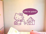包邮墙贴kitty粉刷匠卡通动漫装饰贴纸贴画不干胶防水儿童房间