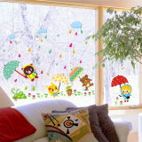 包邮儿童房宝宝卧室幼儿园卡通动物墙面装饰贴 卡通玻璃门窗贴纸