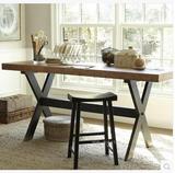 聚艺轩新品设计美式LOFT个性铁艺实木餐桌书桌会议桌写字桌工作台