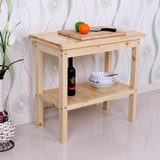 可定制桌厨房桌切菜桌实木餐桌简易长桌双层桌家用储物桌