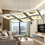 创意个性LED餐厅吊灯长方形现代简约温馨亚克力卧室客厅三头吊灯