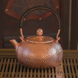 滇都 铜壶纯紫铜手工烧水壶泡茶壶茶具铜器加厚水立方一体纯铜壶