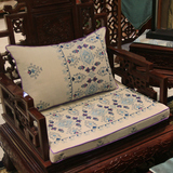 中式古典红木沙发棉麻坐垫套靠背抱枕实木椅垫罗汉床加厚海绵定做