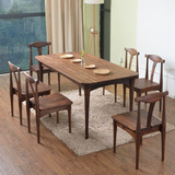 全实木餐桌椅组合 水曲柳白蜡木客厅家用现代简约北欧新中式muji