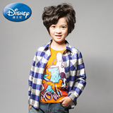 迪士尼时尚品牌童装 2016春装中大男童格子衬衫儿童长袖衬衣纯棉