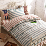 纯棉学生宿舍单人床三件套 儿童床上用品被套床单1.2m米床品全棉