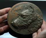 法国 大铜章 直径12厘米 古老的浇铸章狗 宠物狗