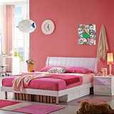 儿童床1.2米紫色现代儿童床1.5米粉色公主床儿童卧室套房儿童家具
