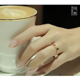 韩版幸运罗马数字镀18K玫瑰金情侣戒指环不掉色对戒情人节日礼物